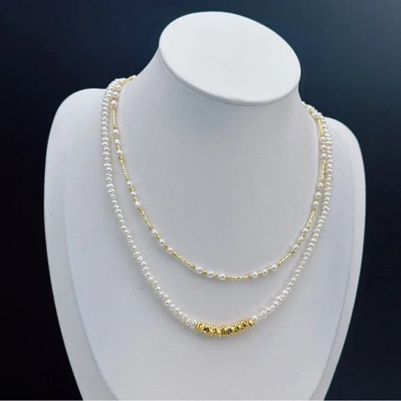 X85 Handmade Freshwater Baroque Pearl Necklace Set